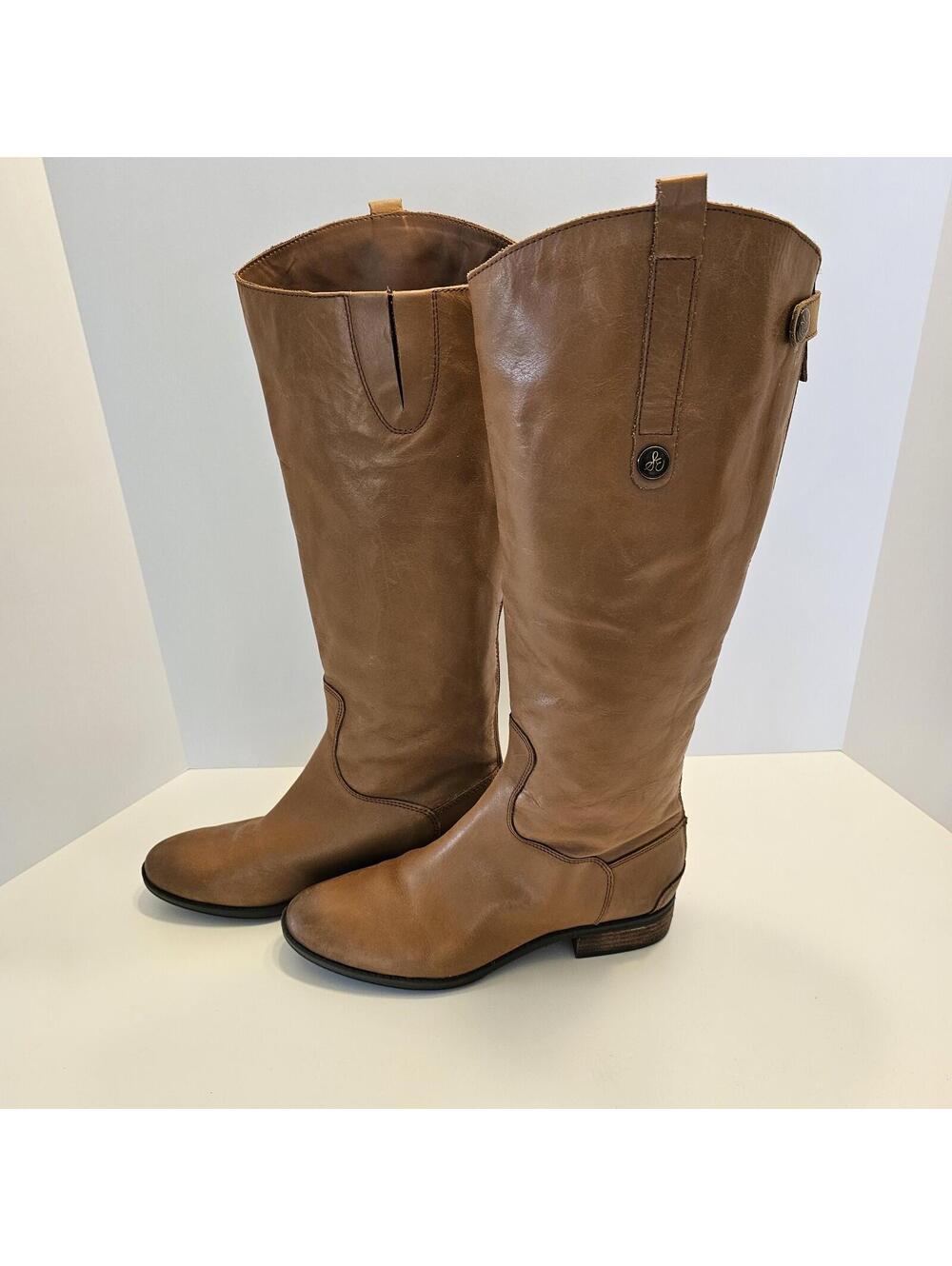 Sam Edelman Women Penny Riding Equestrian Tall Tan Leather Boots size 9.5 - Picture 3 of 11